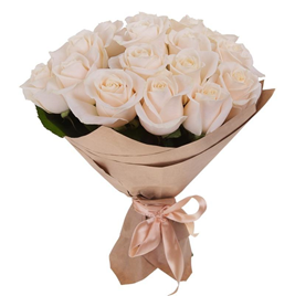 12-Cream-Roses-Bouquet