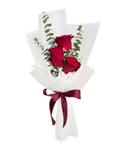 3-Red-Rose-Bouquet-In-White-Wrap