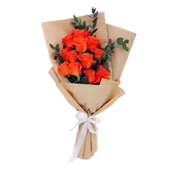 9-Orange-Roses-Bouquet