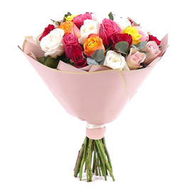 Bouquet-of-mix-color-roses