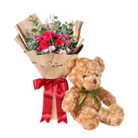 Bouquet with Teddy Bear