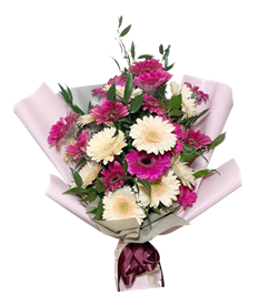 Fuschia Pink Peach Gerbera Bouquet