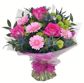 Pink Roses and Pink Gerberas