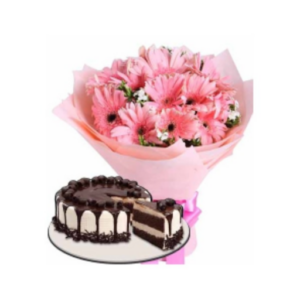 Tiramisu-Cake-with-10pcs-Gerbera